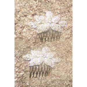 rhinestone flower hair combs bridal hair decor